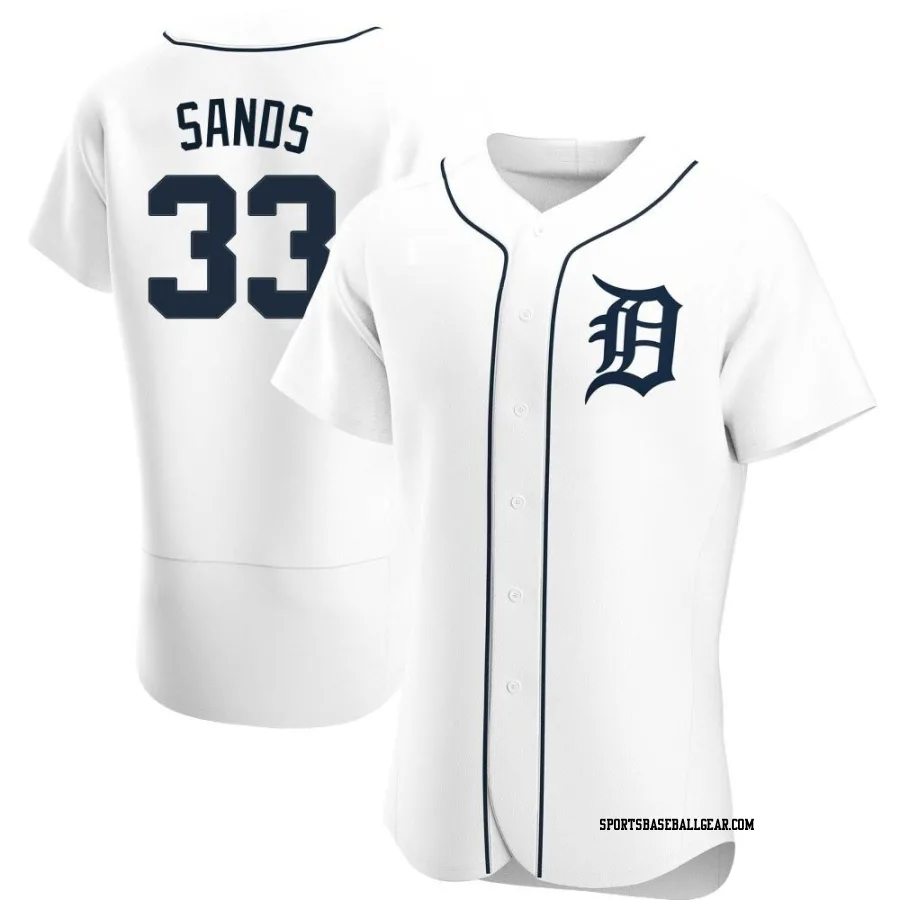 Donny Sands Men's Detroit Tigers White Authentic Home Jersey