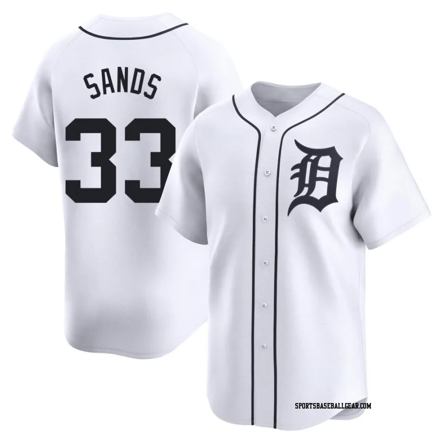 Donny Sands Men's Detroit Tigers White Limited Home Jersey