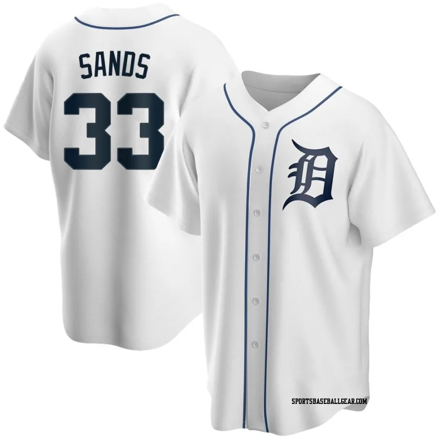 Donny Sands Youth Detroit Tigers White Replica Home Jersey