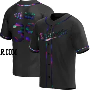 Donovan Solano Men's Minnesota Twins Black Holographic Replica Alternate Jersey