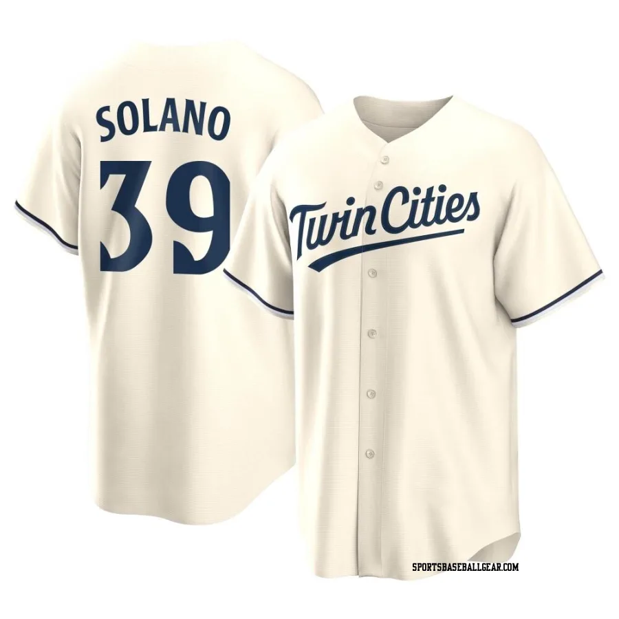 Donovan Solano Youth Minnesota Twins Cream Replica Alternate Jersey