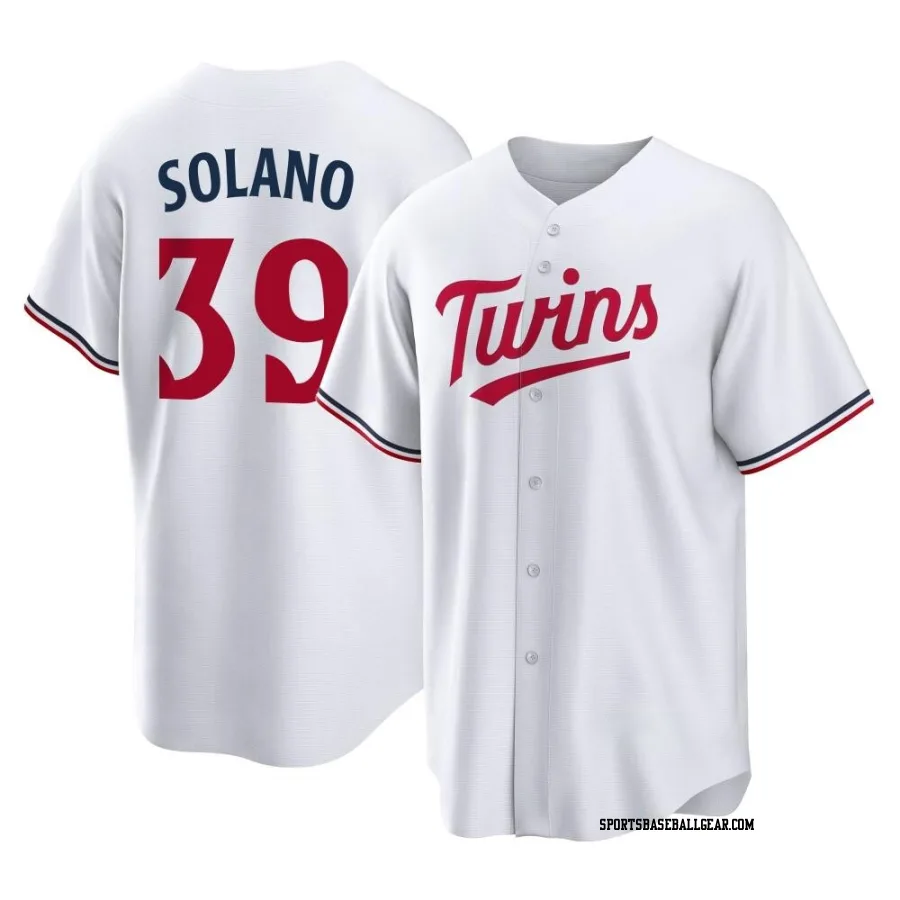 Donovan Solano Youth Minnesota Twins White Replica Home Jersey