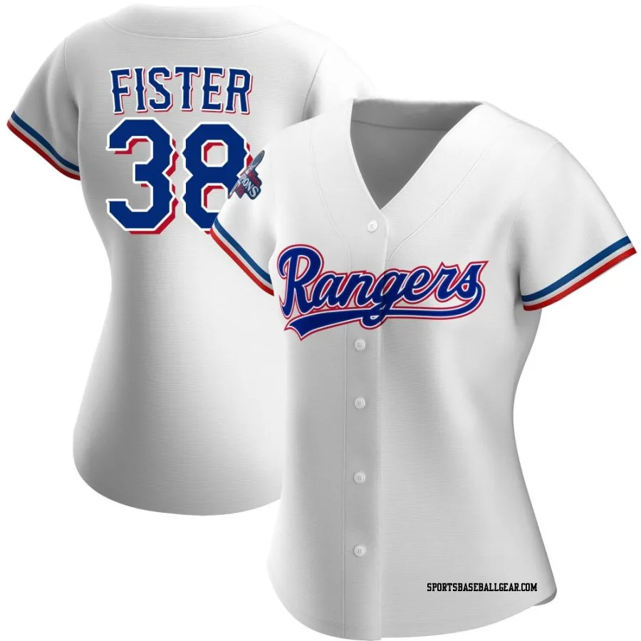 Doug Fister Women's Texas Rangers White Authentic Home 2023 World Series Champions Jersey