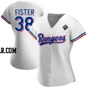 Doug Fister Women's Texas Rangers White Authentic Home 2023 World Series Jersey