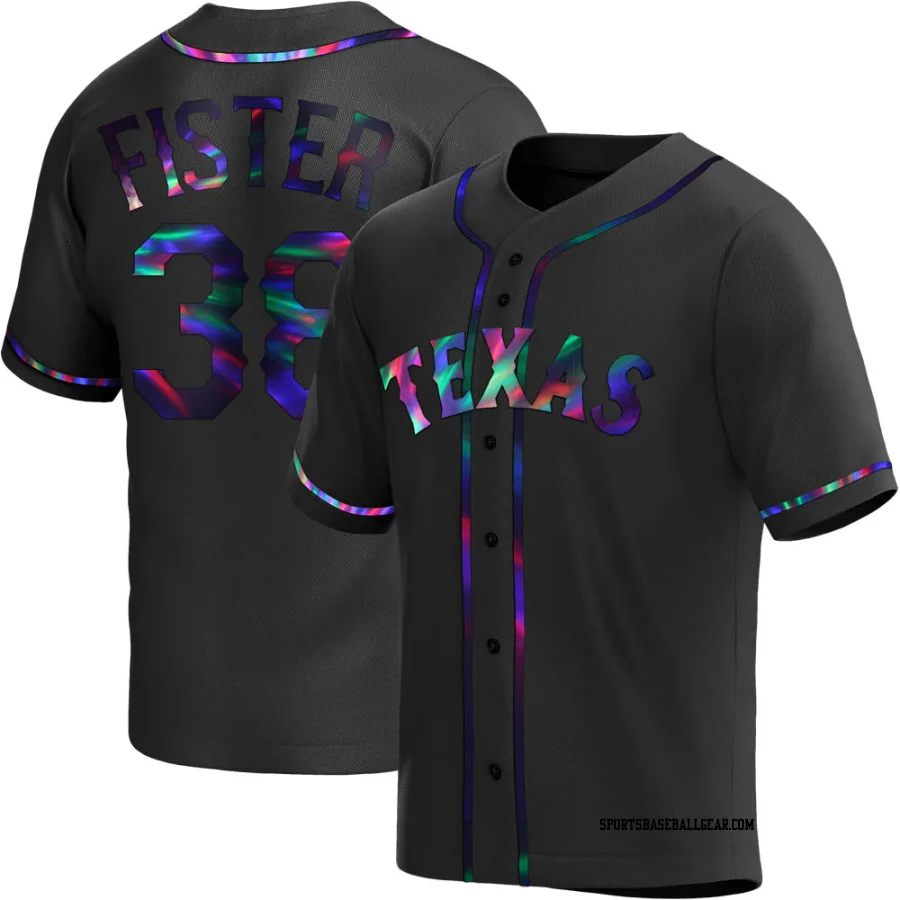 Doug Fister Youth Texas Rangers Black Holographic Replica Alternate Jersey