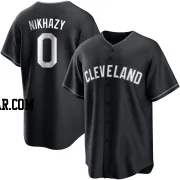 Doug Nikhazy Men's Cleveland Guardians Black/White Replica Jersey