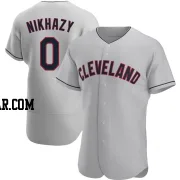 Doug Nikhazy Men's Cleveland Guardians Gray Authentic Road Jersey