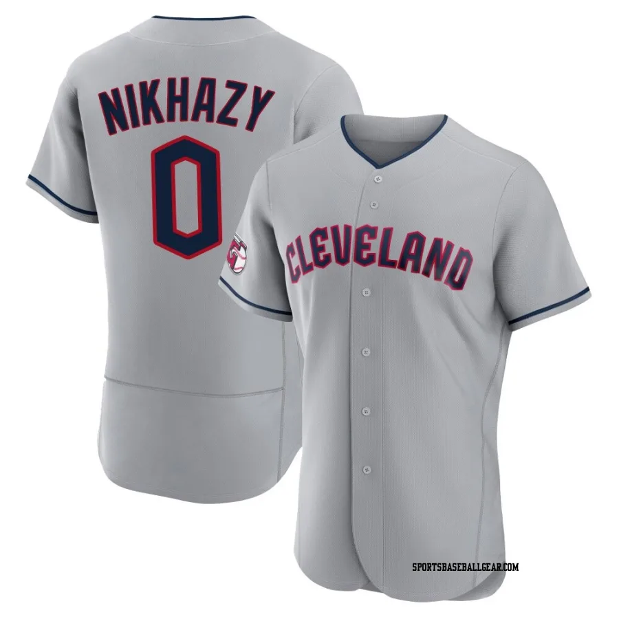 Doug Nikhazy Men's Cleveland Guardians Gray Authentic Road Jersey