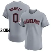 Doug Nikhazy Men's Cleveland Guardians Gray Elite Road Jersey