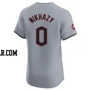 Doug Nikhazy Men's Cleveland Guardians Gray Elite Road Jersey