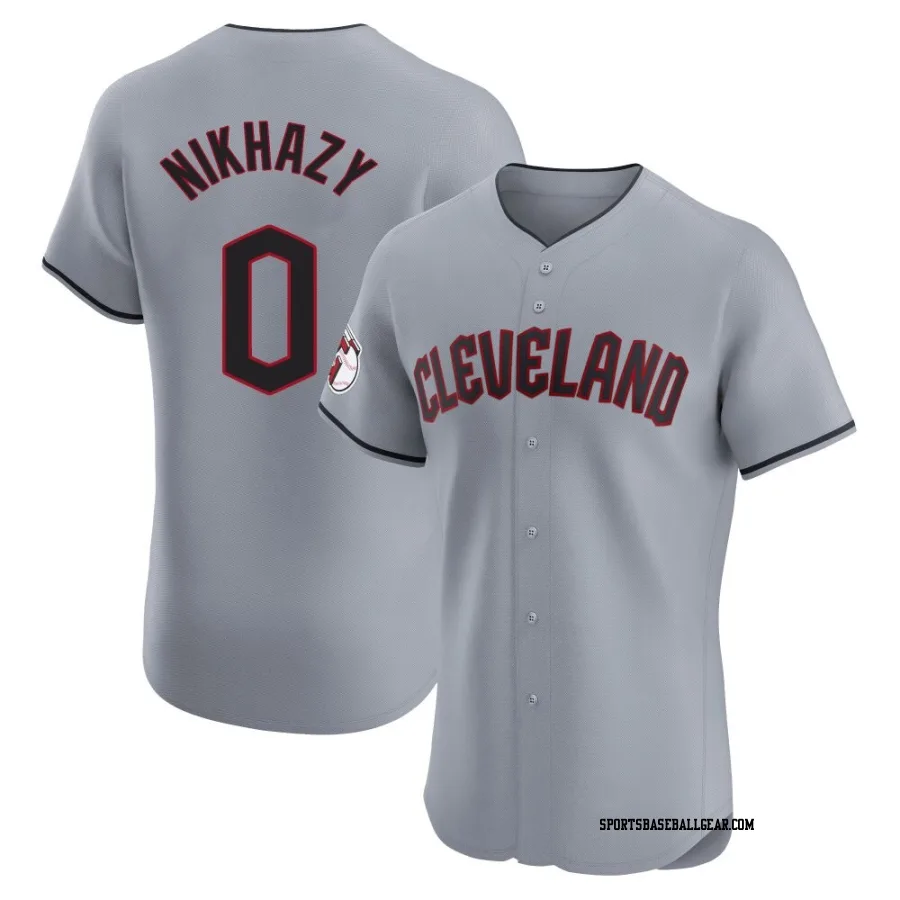 Doug Nikhazy Men's Cleveland Guardians Gray Elite Road Jersey