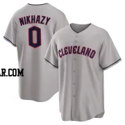 Doug Nikhazy Men's Cleveland Guardians Gray Replica Road Jersey