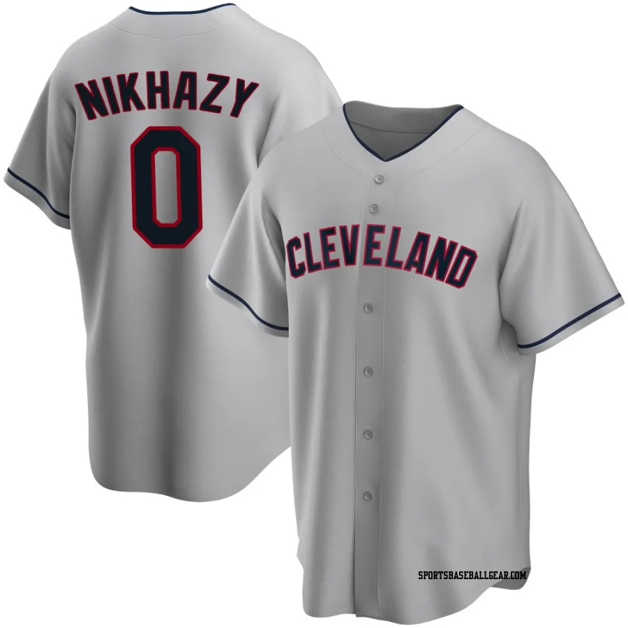 Doug Nikhazy Men's Cleveland Guardians Gray Replica Road Jersey