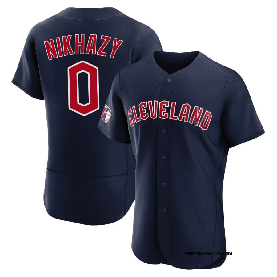 Doug Nikhazy Men's Cleveland Guardians Navy Authentic Alternate Jersey