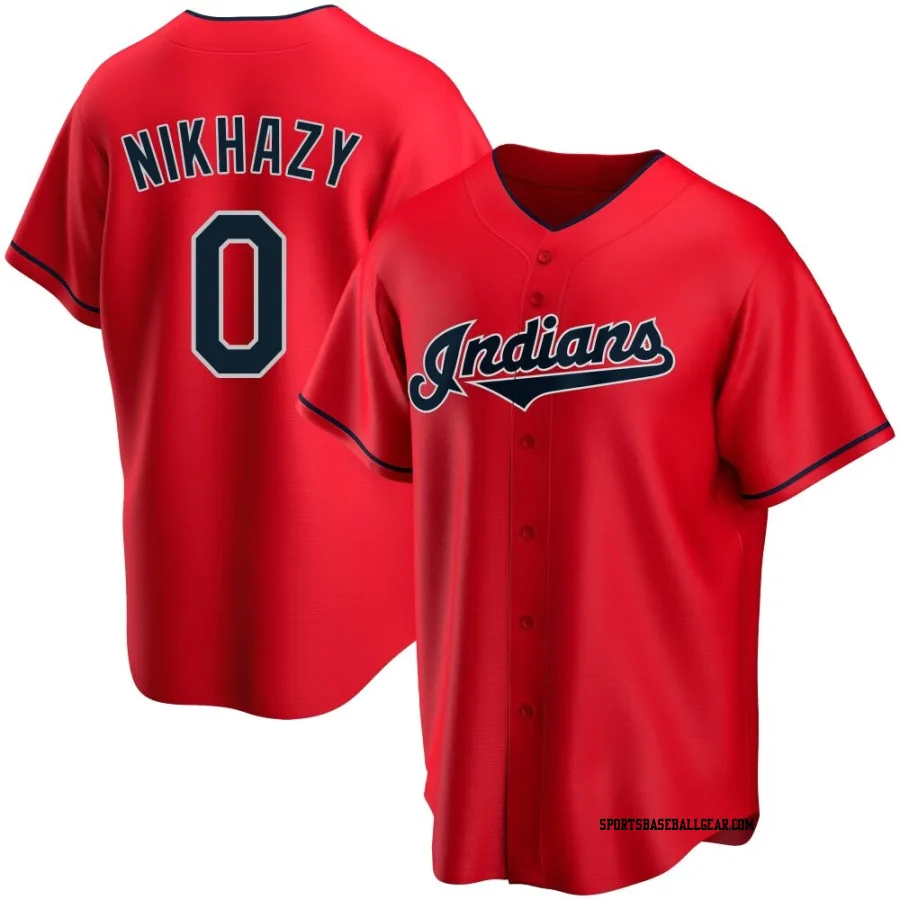 Doug Nikhazy Men's Cleveland Guardians Red Replica Alternate Jersey