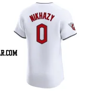 Doug Nikhazy Men's Cleveland Guardians White Elite Home Jersey