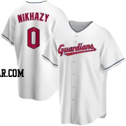 Doug Nikhazy Men's Cleveland Guardians White Replica Home Jersey