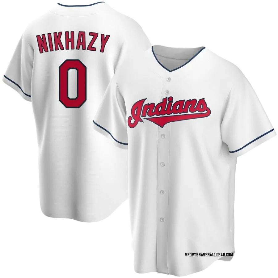 Doug Nikhazy Men's Cleveland Guardians White Replica Home Jersey