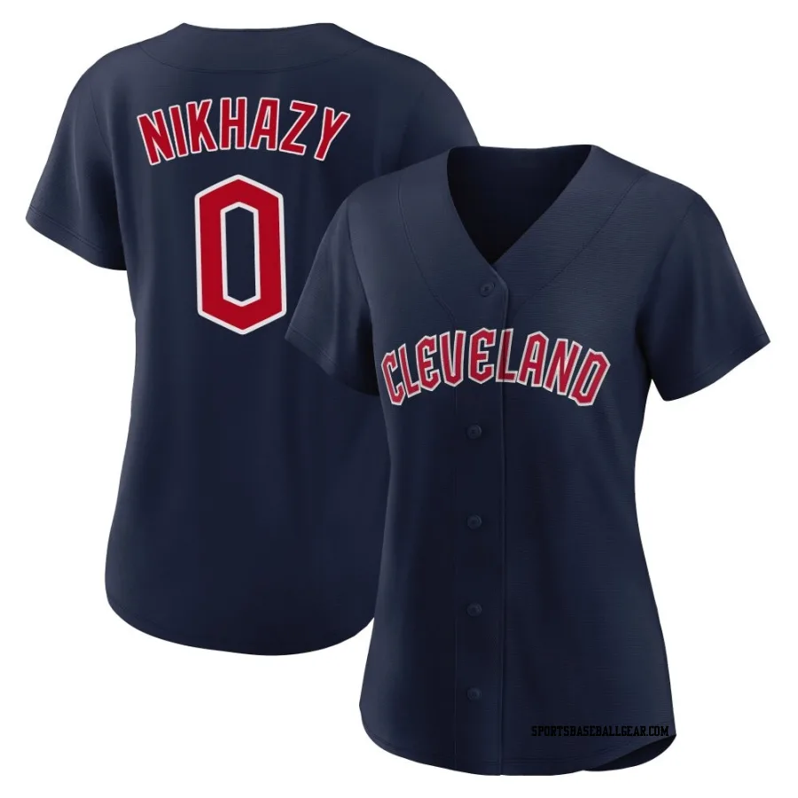 Doug Nikhazy Women's Cleveland Guardians Navy Replica Alternate Jersey