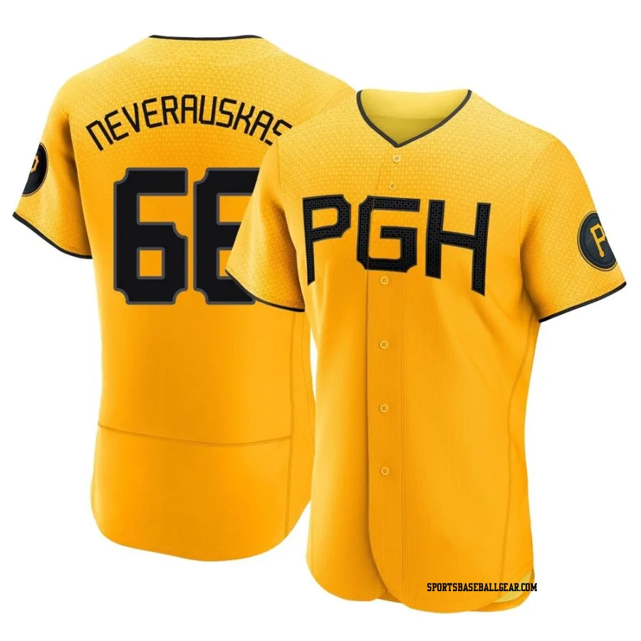 Dovydas Neverauskas Men's Pittsburgh Pirates Gold Authentic 2023 City Connect Jersey