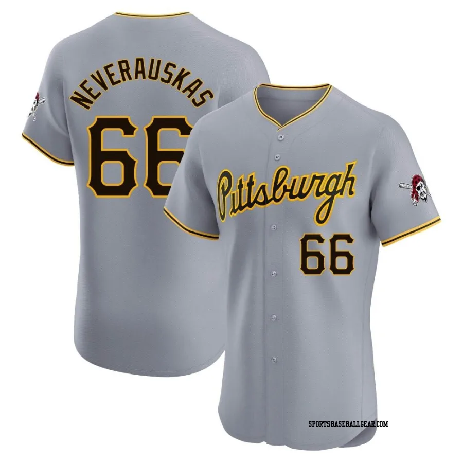 Dovydas Neverauskas Men's Pittsburgh Pirates Gray Elite Road Jersey