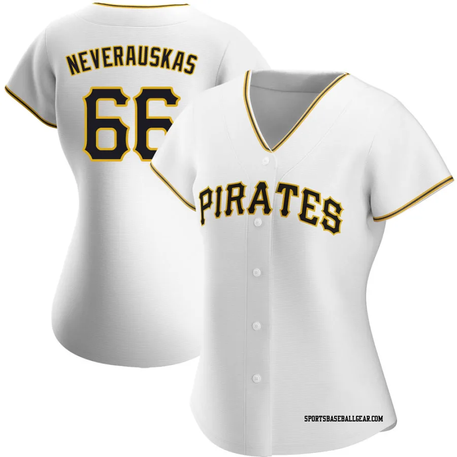 Dovydas Neverauskas Women's Pittsburgh Pirates White Authentic Home Jersey