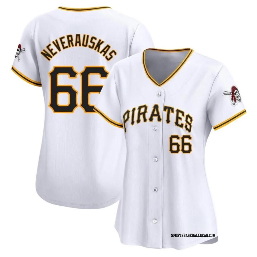 Dovydas Neverauskas Women's Pittsburgh Pirates White Limited Home Jersey