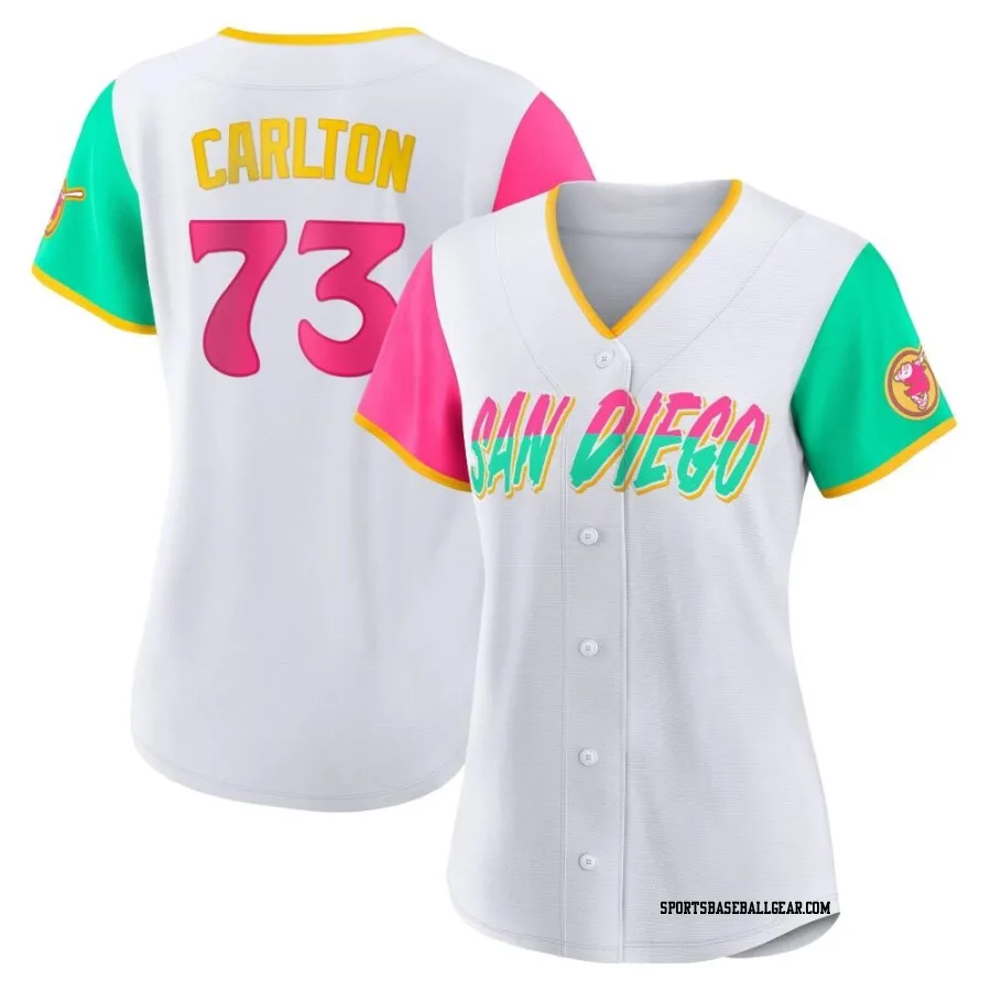 Drew Carlton Women's San Diego Padres White Replica 2022 City Connect Jersey