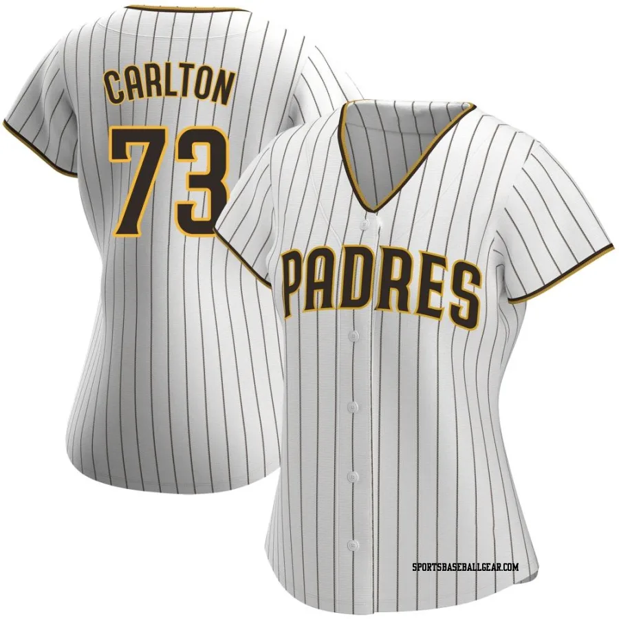 Drew Carlton Women's San Diego Padres White/Brown Authentic Home Jersey