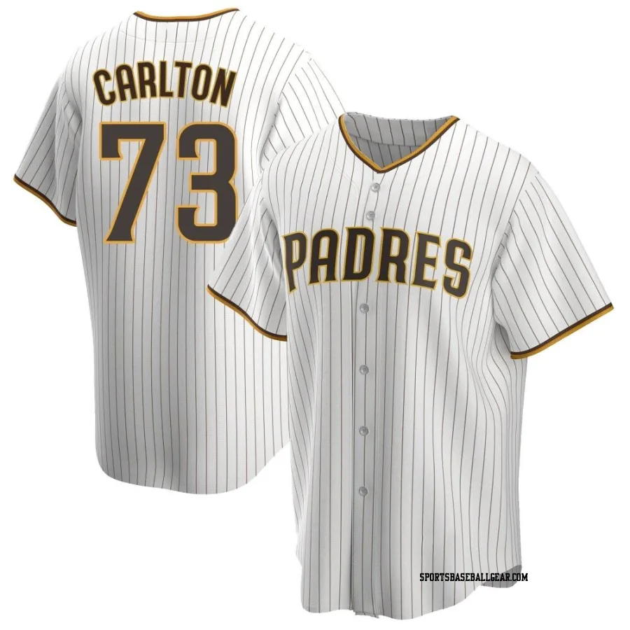 Drew Carlton Youth San Diego Padres White/Brown Replica Home Jersey