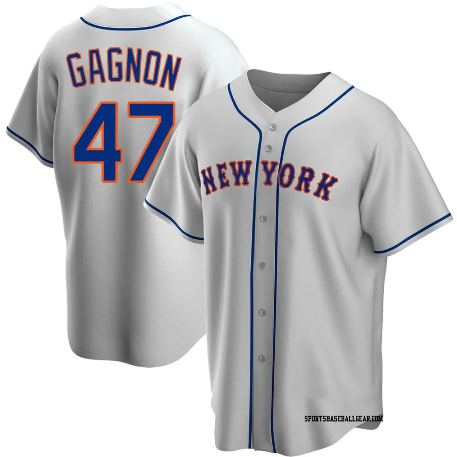 Drew Gagnon Men's New York Mets Gray Replica Road Jersey