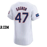 Drew Gagnon Men's New York Mets White Elite Home Patch Jersey