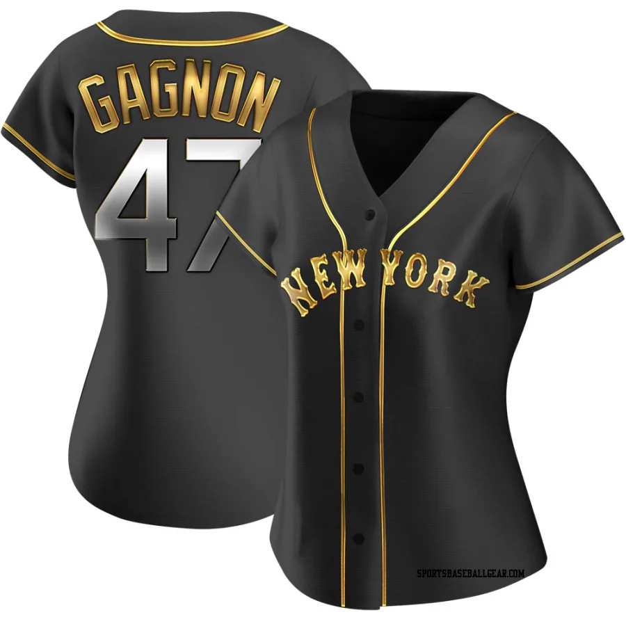 Drew Gagnon Women's New York Mets Black Golden Replica Alternate Jersey