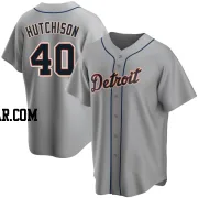 Drew Hutchison Men's Detroit Tigers Gray Replica Road Jersey