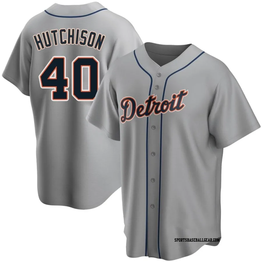 Drew Hutchison Men's Detroit Tigers Gray Replica Road Jersey