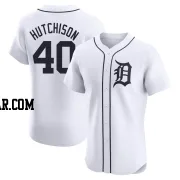 Drew Hutchison Men's Detroit Tigers White Elite Home Jersey