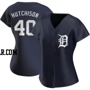 Drew Hutchison Women's Detroit Tigers Navy Authentic Alternate Jersey