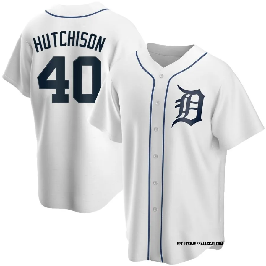 Drew Hutchison Youth Detroit Tigers White Replica Home Jersey