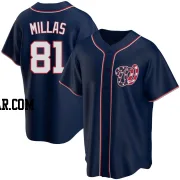 Drew Millas Men's Washington Nationals Navy Replica Alternate Team Jersey