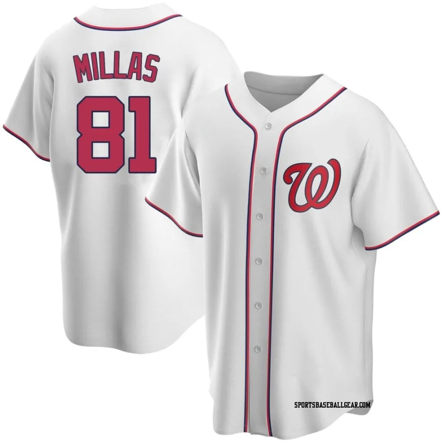 Drew Millas Youth Washington Nationals White Replica Home Jersey