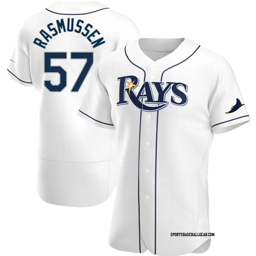 Drew Rasmussen Men's Tampa Bay Rays White Authentic Home Jersey