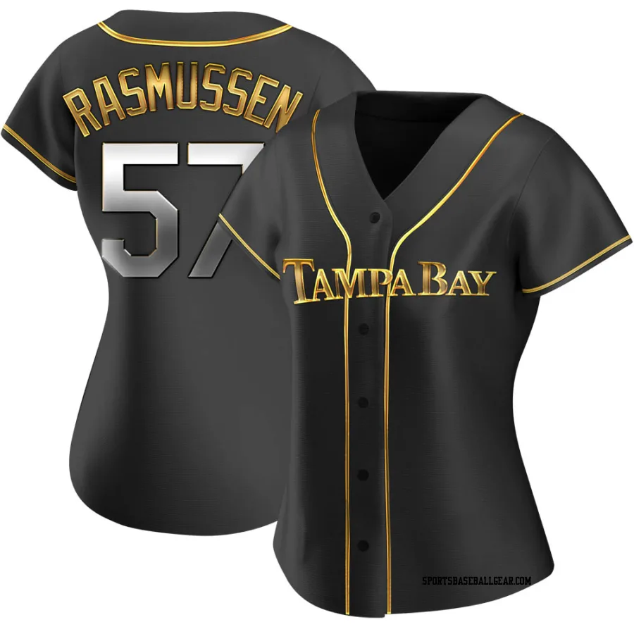 Drew Rasmussen Women's Tampa Bay Rays Black Golden Replica Alternate Jersey