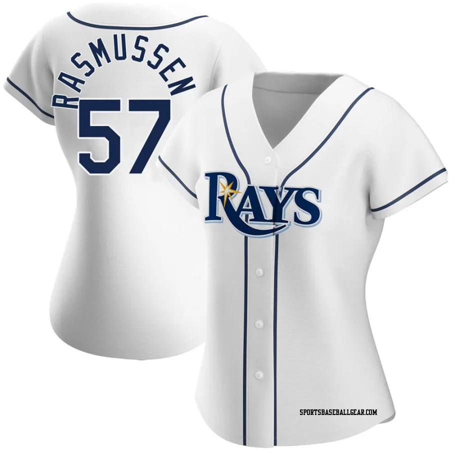 Drew Rasmussen Women's Tampa Bay Rays White Authentic Home Jersey