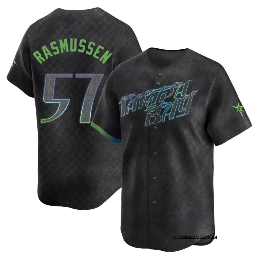 Drew Rasmussen Youth Tampa Bay Rays Charcoal Limited 2024 City Connect Jersey