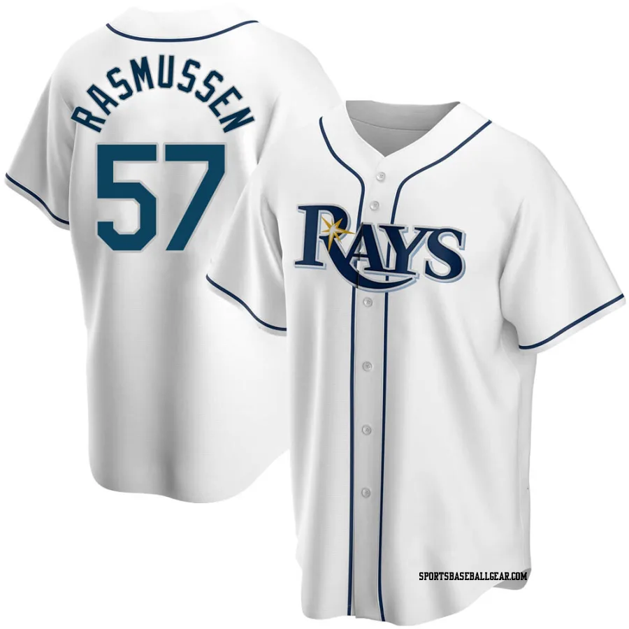 Drew Rasmussen Youth Tampa Bay Rays White Replica Home Jersey