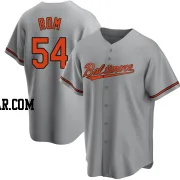 Drew Rom Men's Baltimore Orioles Gray Replica Road Jersey