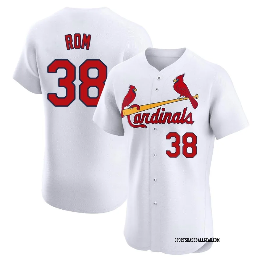 Drew Rom Men's St. Louis Cardinals White Elite Home Jersey