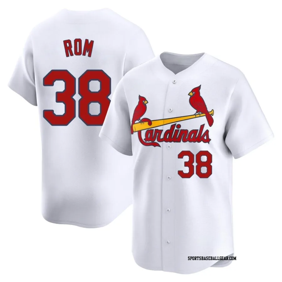 Drew Rom Men's St. Louis Cardinals White Limited Home Jersey