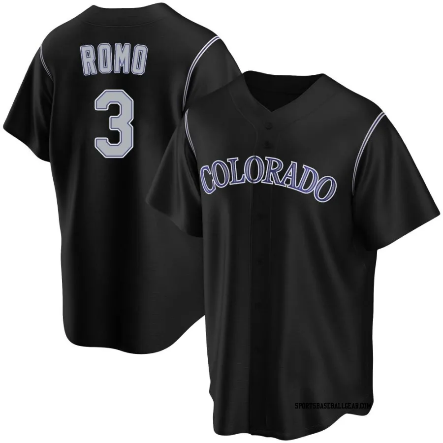 Drew Romo Men's Colorado Rockies Black Replica Alternate Jersey