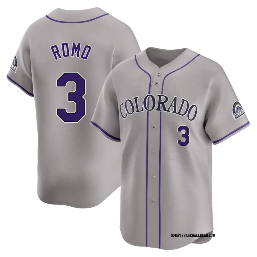 Drew Romo Men's Colorado Rockies Gray Limited Road Jersey